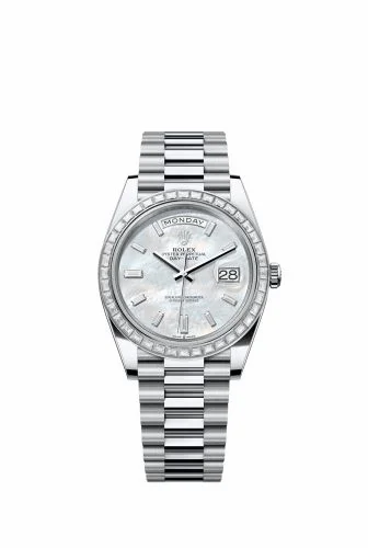 Rolex Day-Date 40 Platinum - Baguette / MOP - Baguette 228396TBR-0043 (m228396tbr-0043)